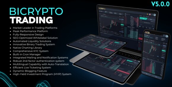 Bicrypto v5.6.0 – Crypto Trading Platform, Binary Trading, Investments, Blog, News & More PHP Script